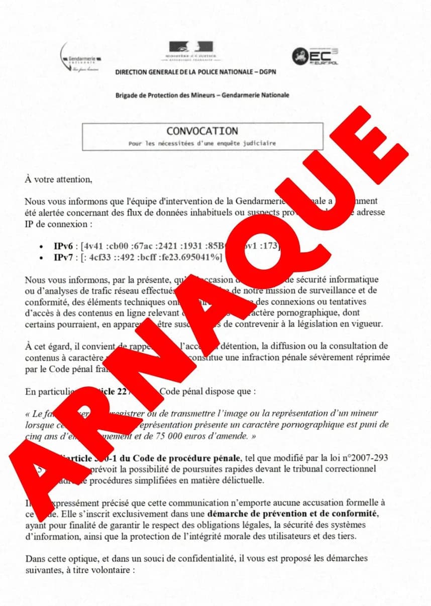 French Gendarmerie Issues Alert Over Fake Police Summons Using DGPN Logos