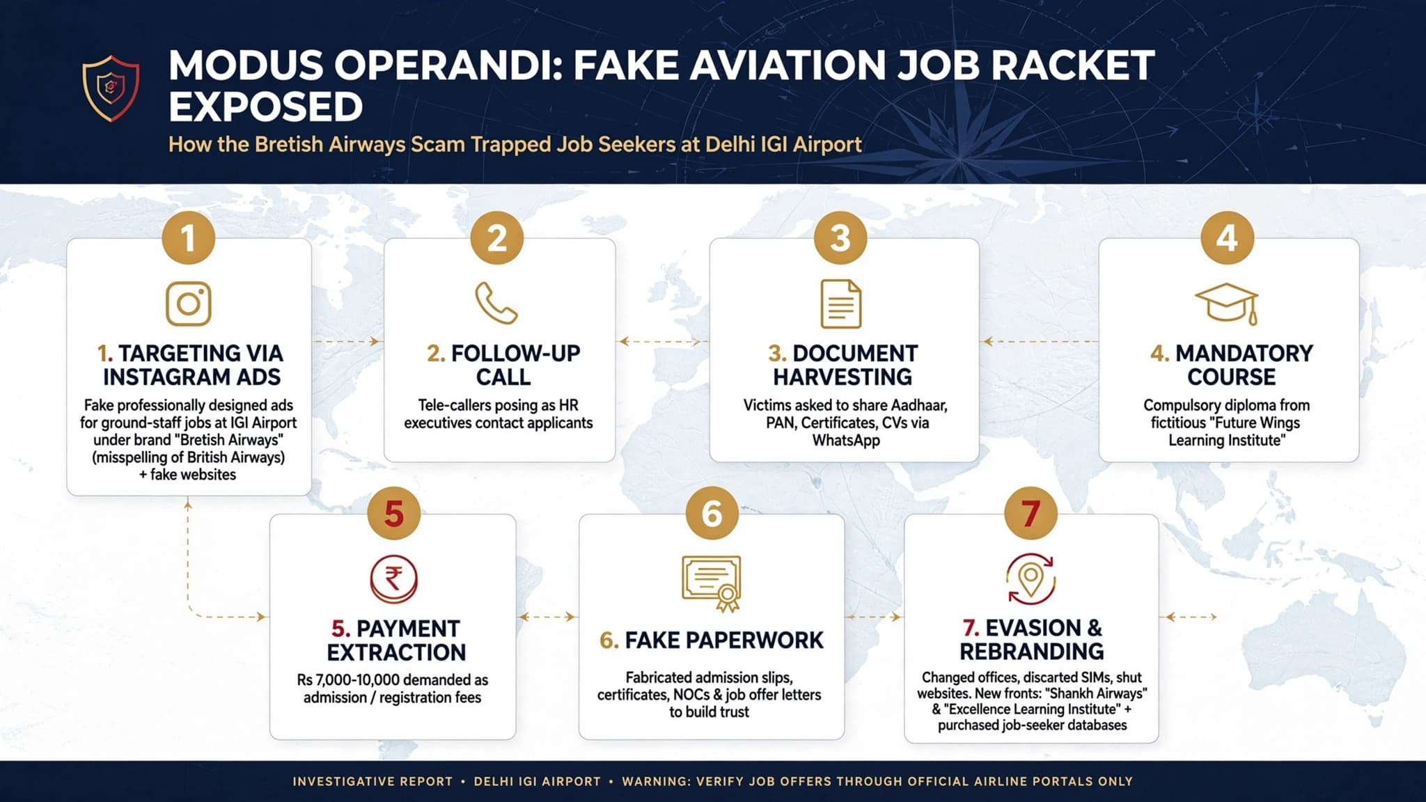 Delhi Police Bust Fake ‘Bretish Airways’ Job Racket; Six Arrested in Organised Aviation Scam