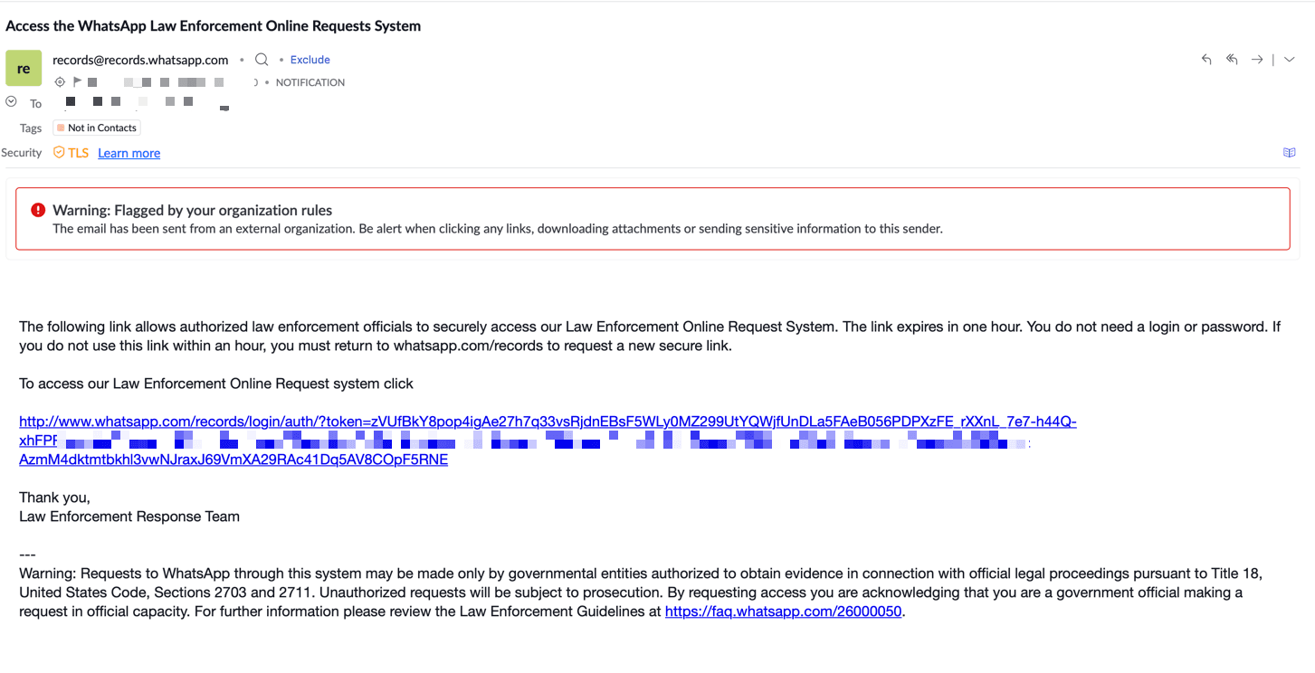 WhatsApp Call Investigation | Data request from WhatsApp for Police and Government